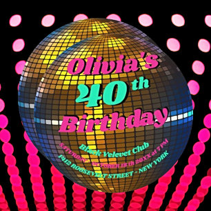 Invitation Bliss Disco Rétro : Anniversaire personnalisé