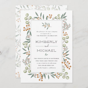 Invitation Blissful Bounty Botanique Mariage Suite