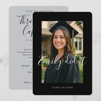 Invitation BLK & GRAY 2026 | Graduation Invite with Photo