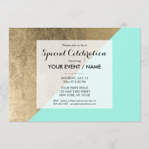 Invitation Bloc de couleur moderne et chic et tendance de cou