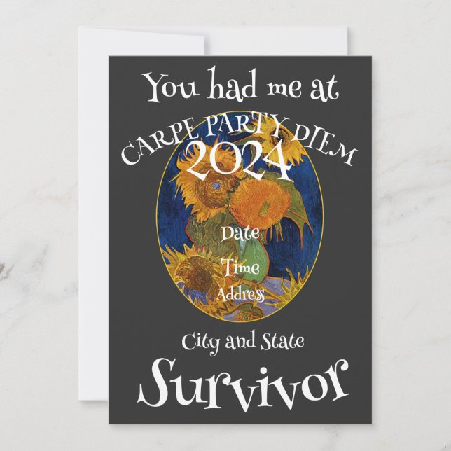 Invitation Bloc de fête d'anniversaire surprise 2024 Party (Devant)