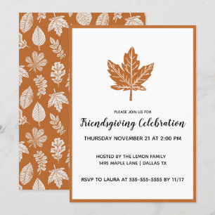 Invitation Bloc Imprimer Maple Leaf Friendgiving