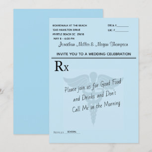 Invitation Bloc ordonnance médicale Célébration de mariage bl