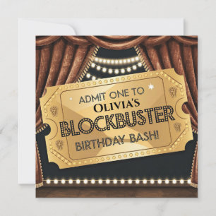 Invitation Blockbuster Movie Thème Anniversaire Conception
