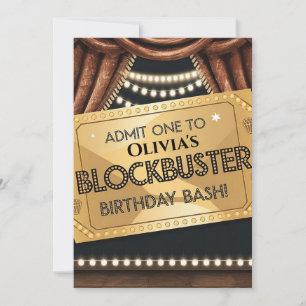 Invitation Blockbuster Movie Thème Anniversaire Conception