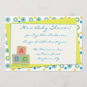 Invitation Blocs ABC Baby shower