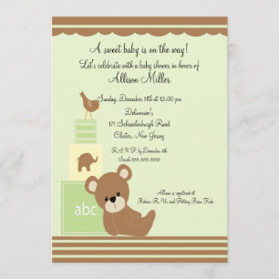 Invitation Blocs de bébé mignons Blocs de Baby shower neutre
