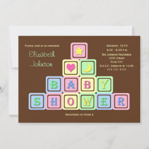 Invitation Blocs d'invitation de Baby showers neutres selon l