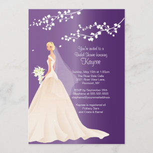 Invitation BLOND de Fête de la mariée de jeune