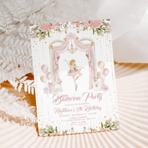 Invitation Blonde Ballerina anniversaire scène du centre