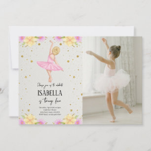 Invitation Blonde Ballerina en Robe rose Photo