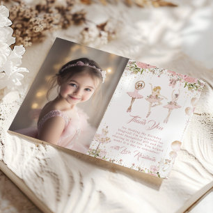Invitation Blonde ballerina magique Merci photo d'anniversair