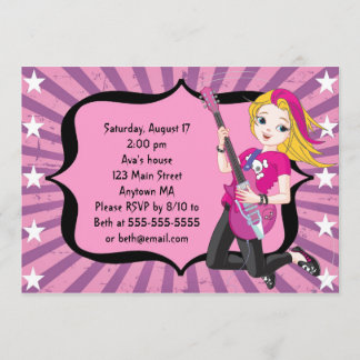 Invitation blonde d'anniversaire de fille de