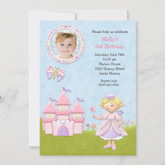 Invitation blonde de fête d'anniversaire de (Devant)