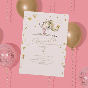 Invitation Blonde Gymnastique Tumble & Twirl Anniversaire