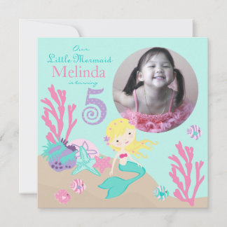 Invitation Blonde Mermaid Cinquième anniversaire