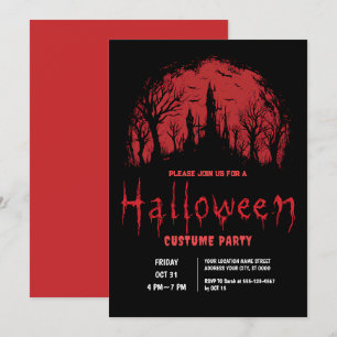 Invitation Blood Moon Halloween Party