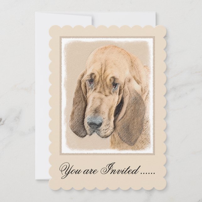 Invitation Bloodhound Peinture - Joli chien d'origine art (Devant)