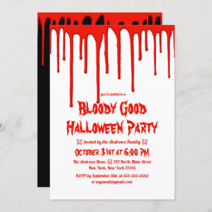 Invitation Bloody Bloody Red Driving Blood Halloween Party