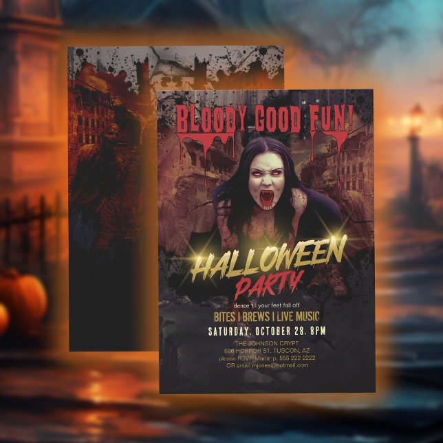 Invitation Bloody Good Fun Halloween Party ID980 (Créateur téléchargé)