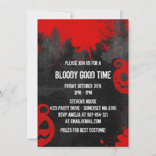 Invitation Bloody Good Time Déplaisant Halloween Party