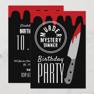 Invitation Bloody Knife, Mystère du meurtre, fête d'anniversa
