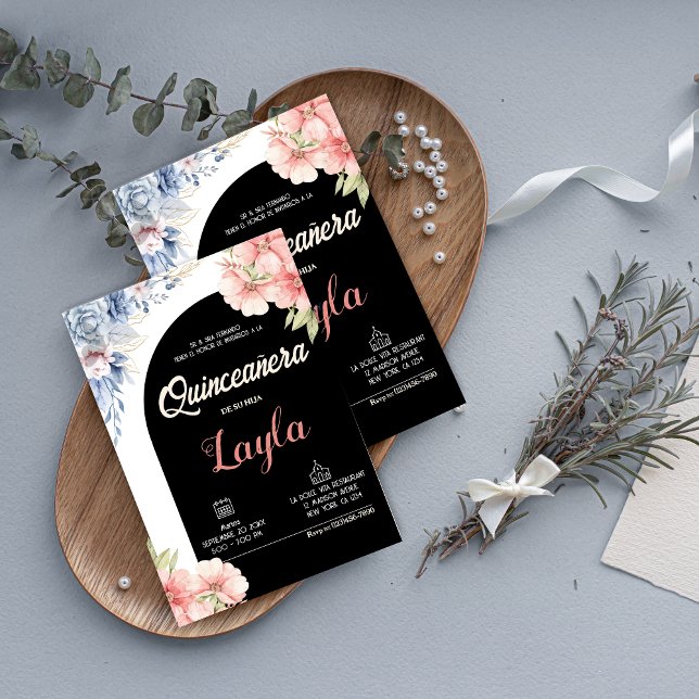 Invitation Bloom dans Quinceañera ! Boho Floral Mis Quince (Bloom into Quinceañera! Boho Floral Mis Quince Invitation)