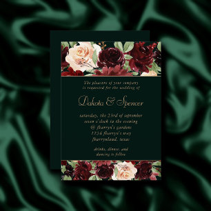 Invitation Bloom rustique Terracotta et Marsala Rouge Flora