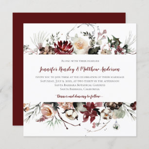 Invitation Blooms hivernaux - Bourgogne Mariage de texte