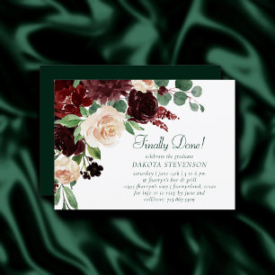 Invitation Blooms rustiques Teracotta et Marsala Graduation