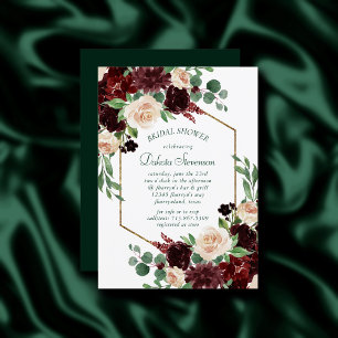 Invitation Blooms rustiques Terracotta et Marsala Douche Ro