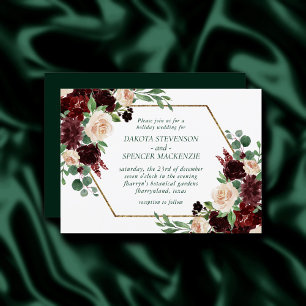 Invitation Blooms rustiques   Terracotta et Marsala Red Bouqu