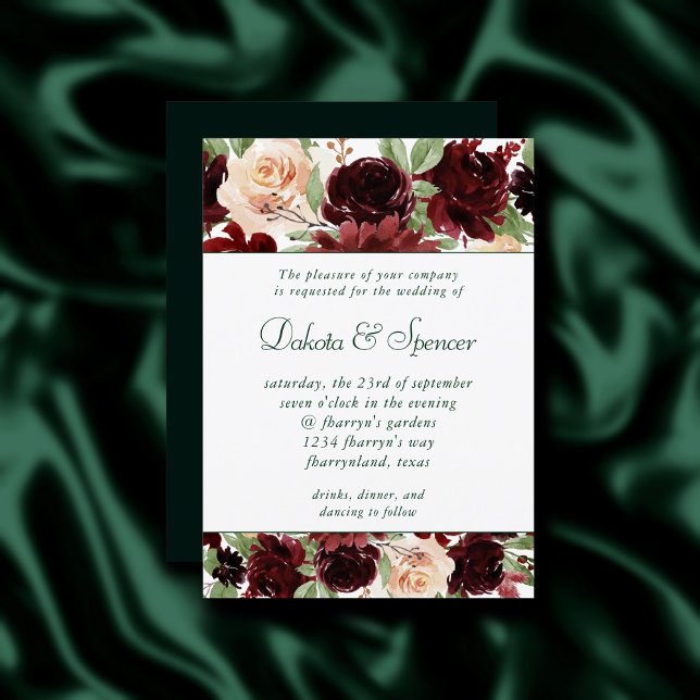 Invitation Blooms rustiques | Terracotta et Marsala Red Garla (Créateur téléchargé)