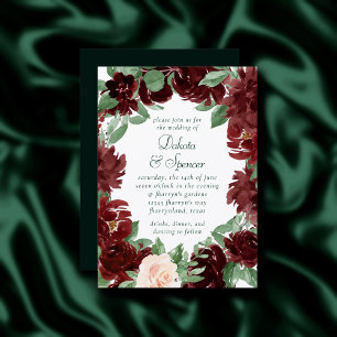 Invitation Blooms rustiques Terracotta et Marsala Red Wreat