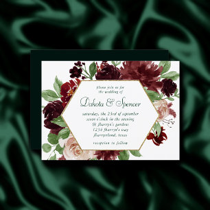 Invitation Blooms rustiques Terracotta et Marsala Rouge Flo