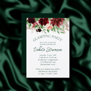 Invitation Blooms rustiques Terracotta Marsala Red Glamping