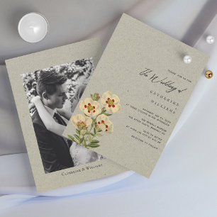 Invitation Blooms vintages et Amour Photo : Mariage minimalis