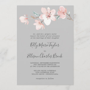 Invitation Blossom des cerisiers du printemps   Mariage tradi