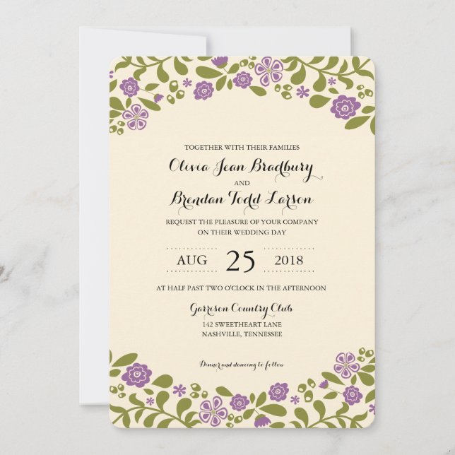 Invitation Blossoms fleurs sauvages | MARIAGE (Devant)