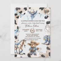 Blue A Little Cowboy Country Western Baby shower