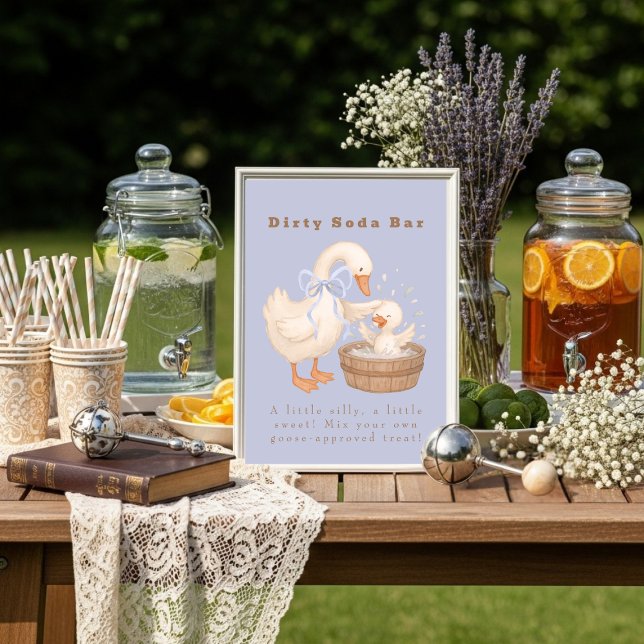 Invitation Blue A Silly Goose Dirty Soda Bar Sign (Blue A Silly Goose Dirty Soda Bar Sign)