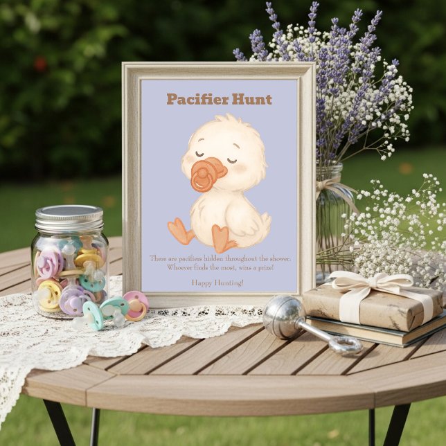 Invitation Blue A Silly Goose Pacifier Hunt Baby Shower   (Blue A Silly Goose Pacifier Hunt Baby Shower)