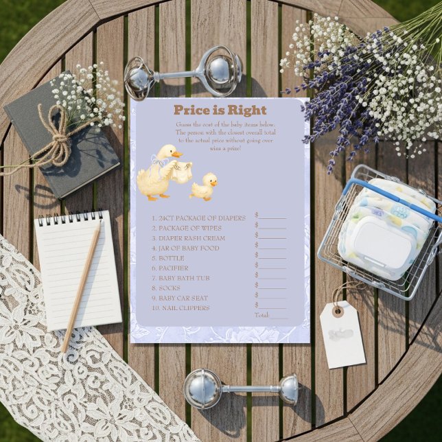 Invitation Blue A Silly Goose Price is Right Game card (Blue A Silly Goose Price is Right Game card)