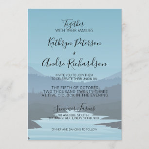 Invitation Blue Adventure Travel Mountain Range