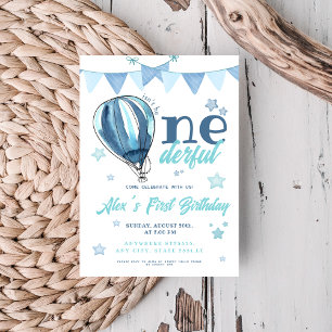Invitation Blue Air Balloon n'est pas l'anniversaire magnifiq