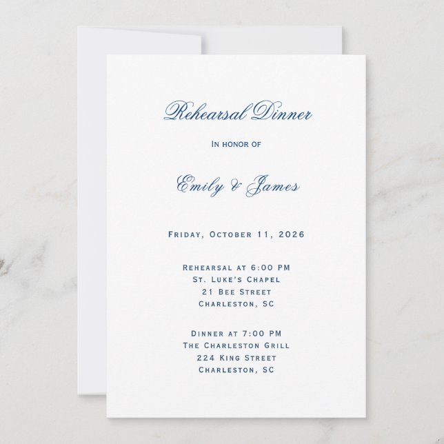 Invitation Blue and White Wedding (Devant)