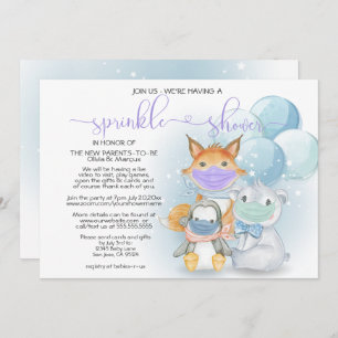 Invitation Blue Arctic Animaux dans les masques Sprinkel Douc