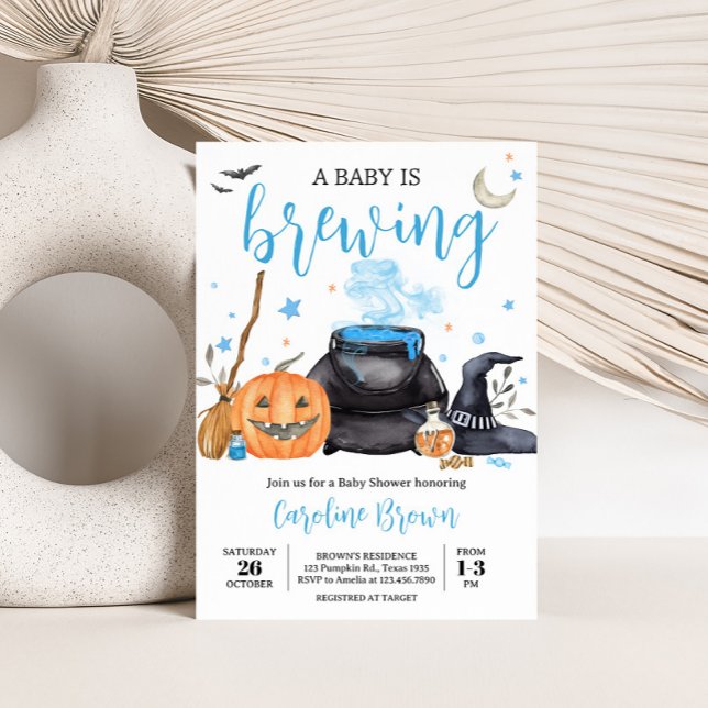 Invitation Blue Baby est en train de brasser de mignons Baby  (Baby is Brewing Baby Shower Invitation
)