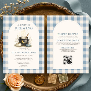 Invitation Blue Baby prépare une Baby Shower Halloween pour u