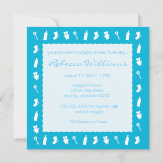Invitation Blue Baby Things
